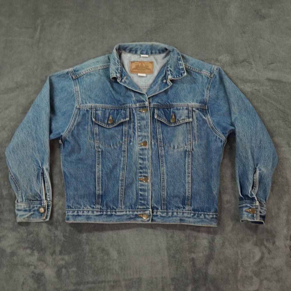 Vintage Big Ace A Brand Denim Jacket Women Small Blue Cotton USA Cowgirl Western